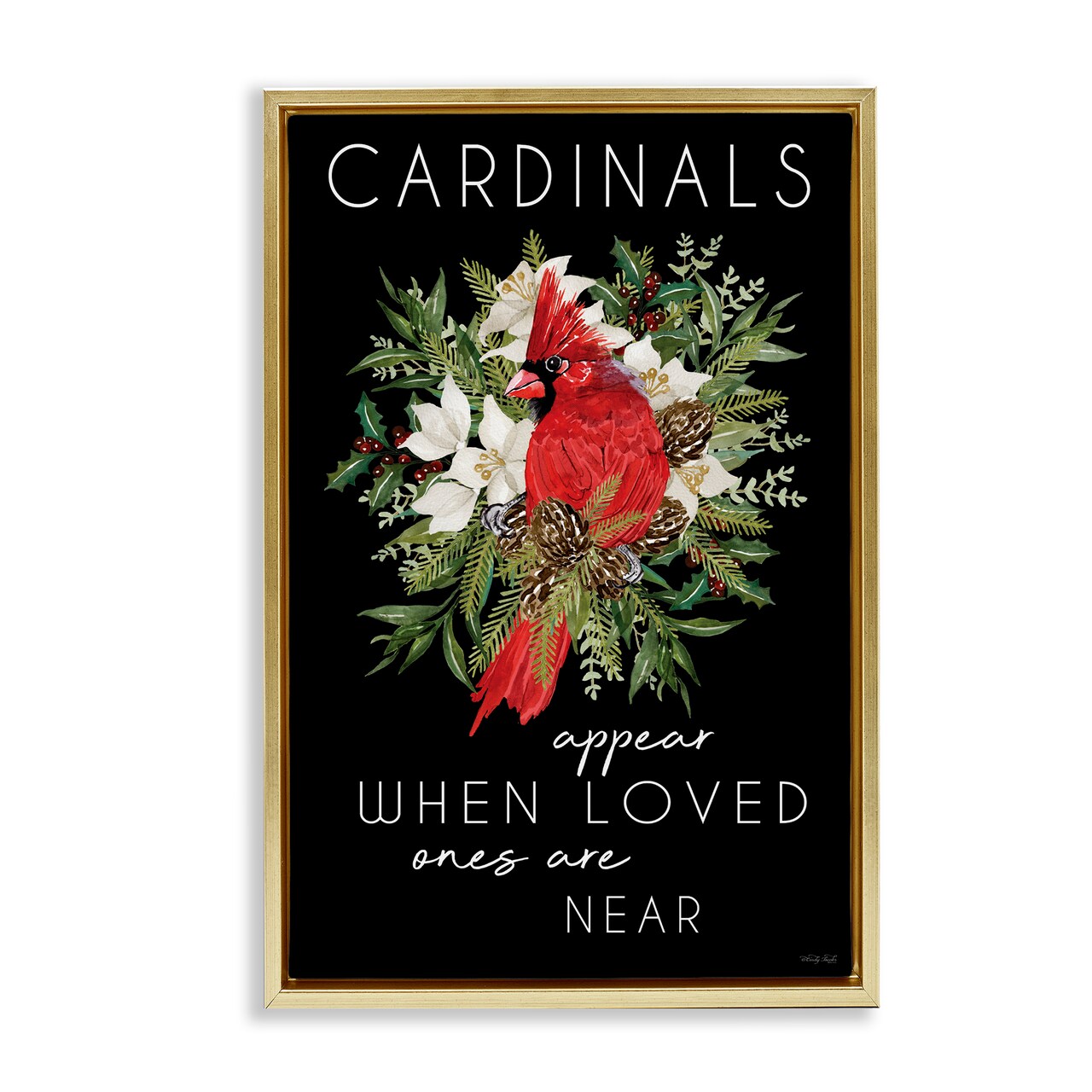 Stupell Industries Cardinals Appear Seasonal Sentiment Floating Frame, design by Cindy Jacobs